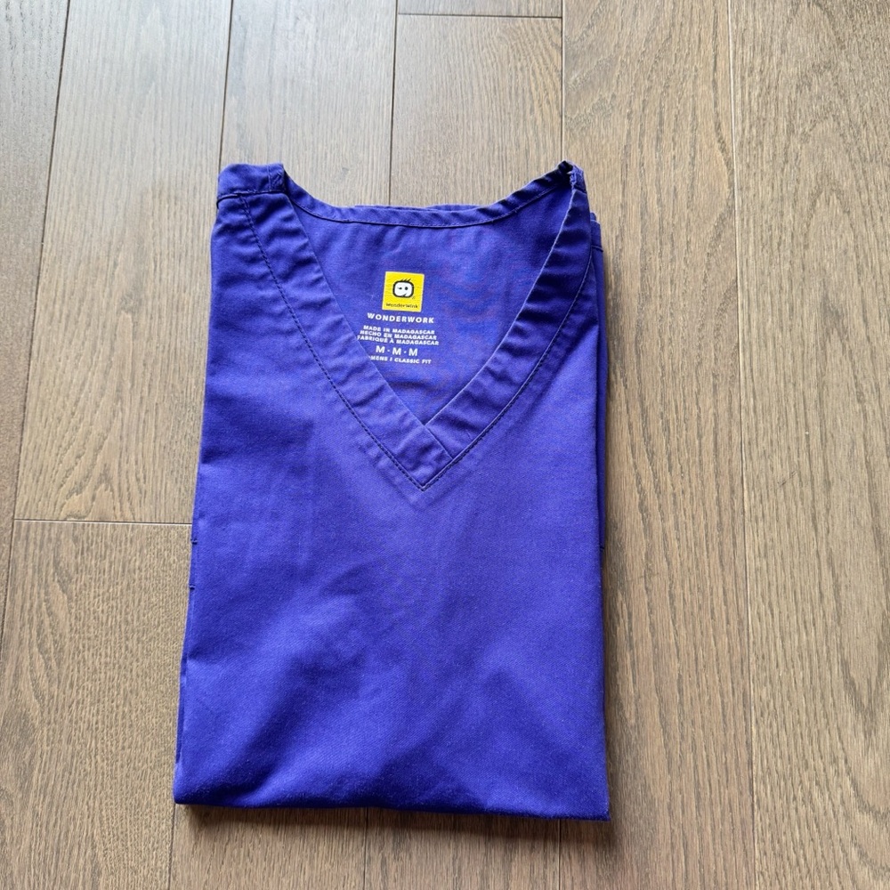 PURPLE WONDERWINK WONDERWORK SCRUBS SHIRT